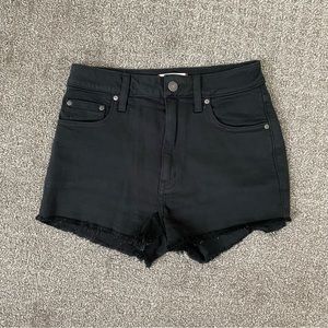 Aritzia (Sunday Best) mid rise black denim shorts (NWOT)